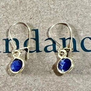 Sundance $78 NEW 3/4" Blue SAPPHIRE 12kt Gold GF SEPTEMBER Birthstone Earrings